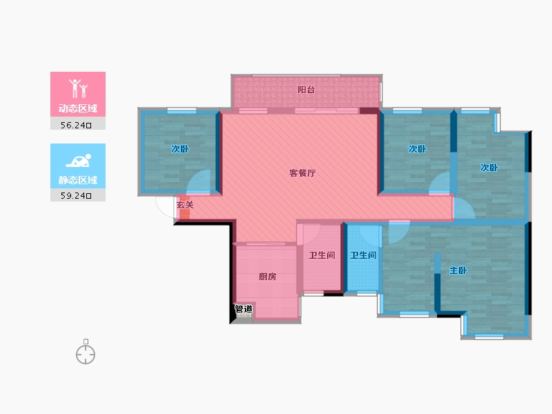 广西壮族自治区-南宁市-中海国际社区-二期-100.80-户型库-动静分区