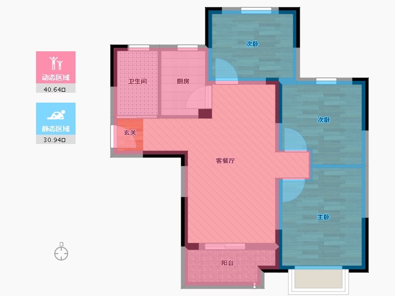 湖北省-武汉市-光谷满庭春-61.96-户型库-动静分区