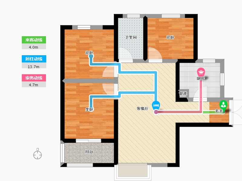 陕西省-西安市-御锦城九期-66.61-户型库-动静线