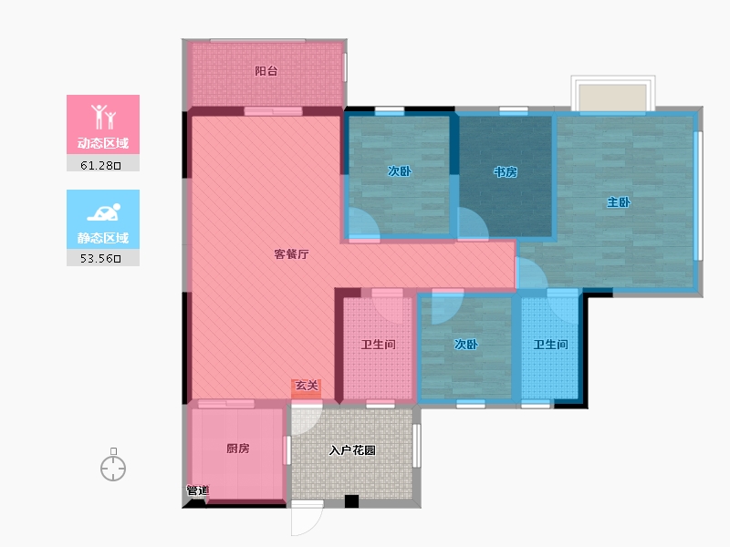 四川省-成都市-海骏达希顿公馆-108.82-户型库-动静分区