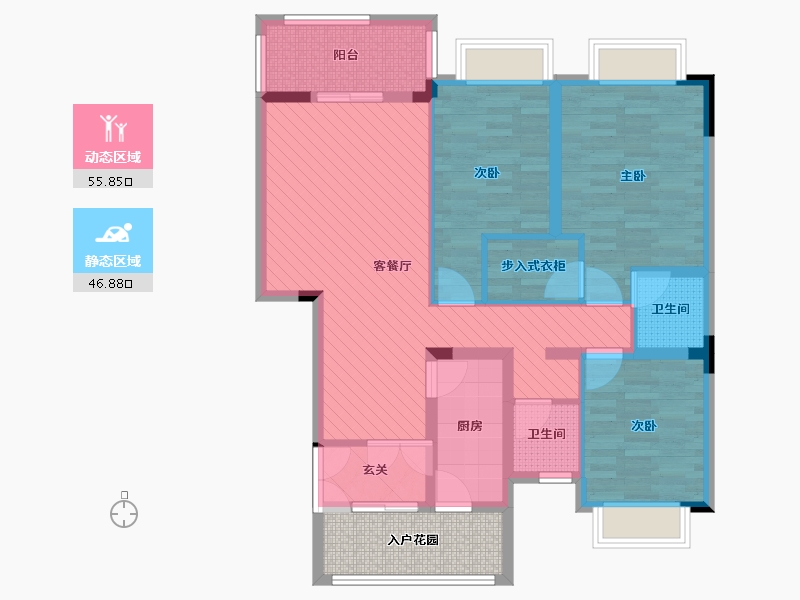 安徽省-滁州市-嘉景荣府-95.71-户型库-动静分区