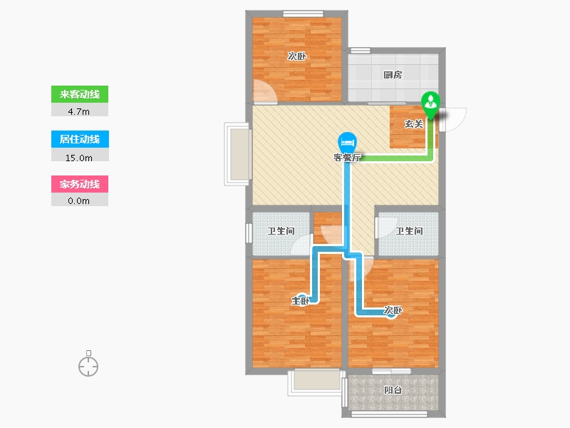 山西省-临汾市-蓝山国际-96.80-户型库-动静线