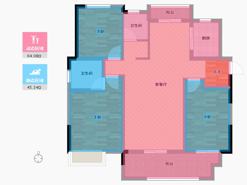 河南省-周口市-融辉城-94.70-户型库-动静分区