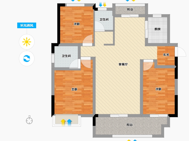 河南省-周口市-融辉城-94.70-户型库-采光通风