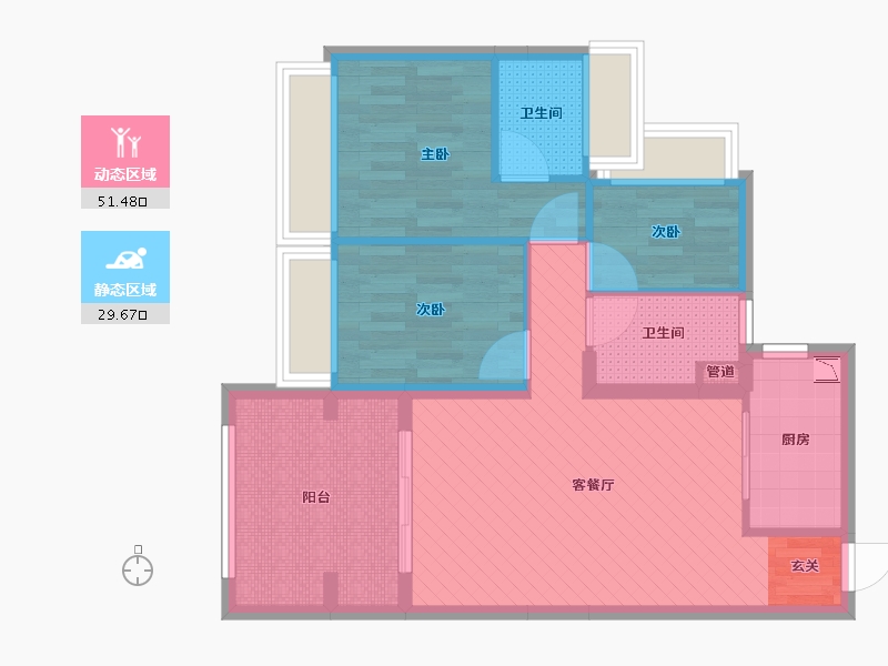 广东省-佛山市-银豪锦湾-70.83-户型库-动静分区