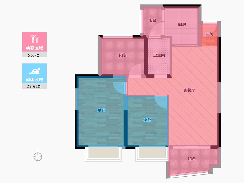 海南省-海口市-广物滨海国际-71.38-户型库-动静分区