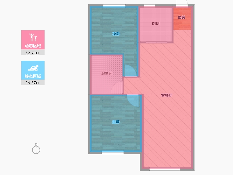 陕西省-西安市-万锦领秀-73.67-户型库-动静分区