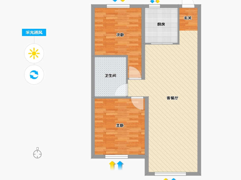 陕西省-西安市-万锦领秀-73.67-户型库-采光通风