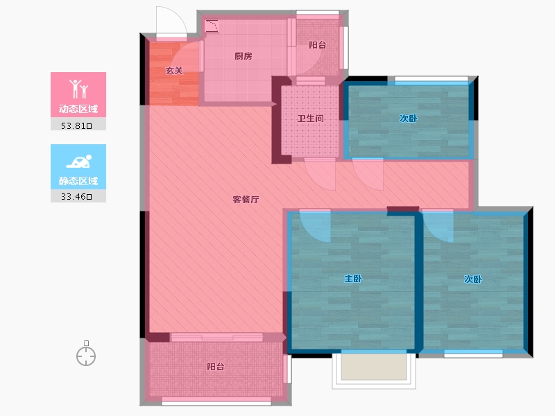 安徽省-芜湖市-信德悦城-76.00-户型库-动静分区