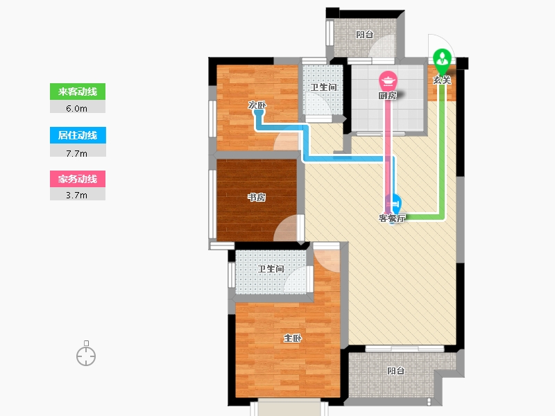 广西壮族自治区-南宁市-荣耀江南-73.49-户型库-动静线