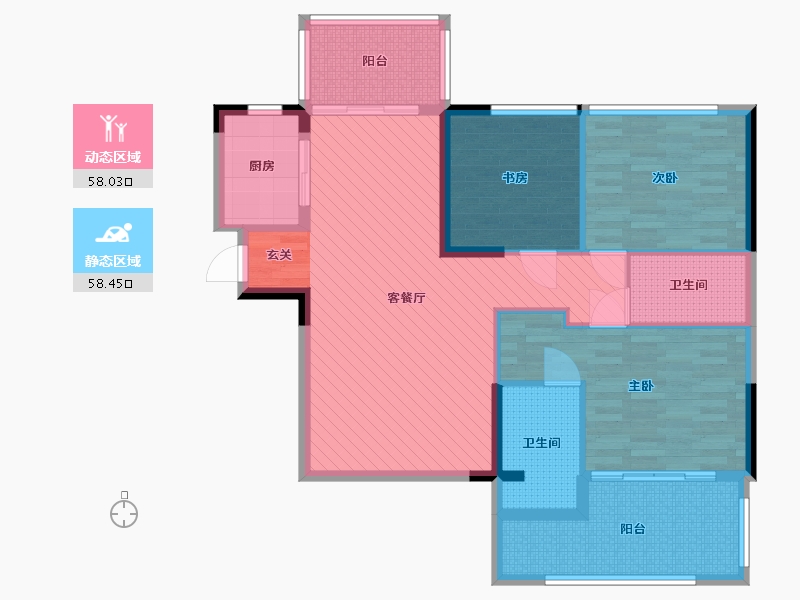 湖北省-十堰市-中房香山苑-103.11-户型库-动静分区