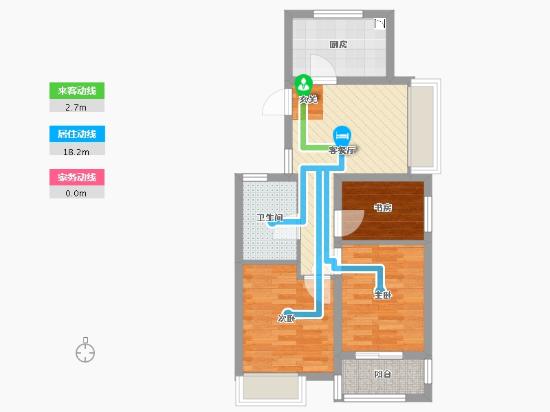 浙江省-杭州市-香兰名院-52.31-户型库-动静线