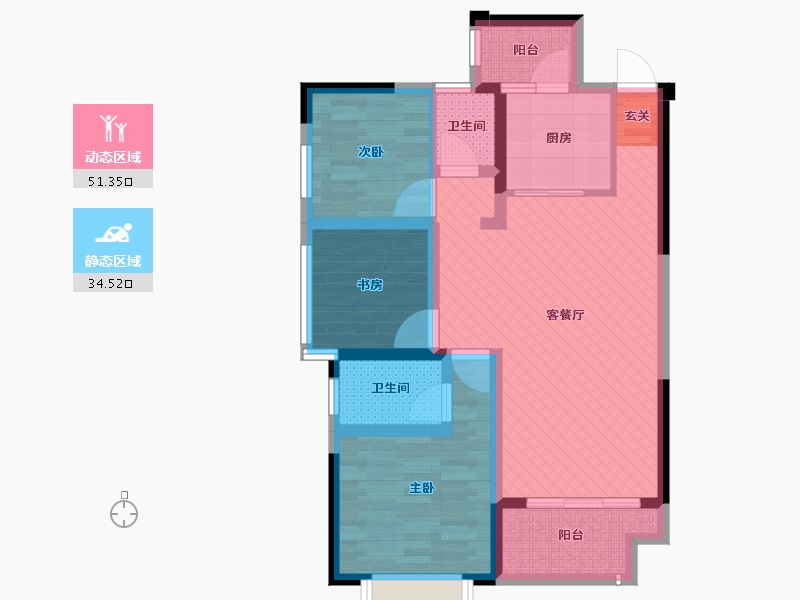 广西壮族自治区-南宁市-荣耀江南-73.49-户型库-动静分区