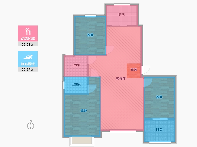 河北省-邯郸市-温泉小镇-104.92-户型库-动静分区