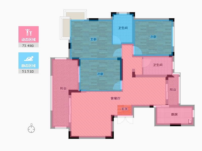 江苏省-苏州市-置地甲江南-109.43-户型库-动静分区