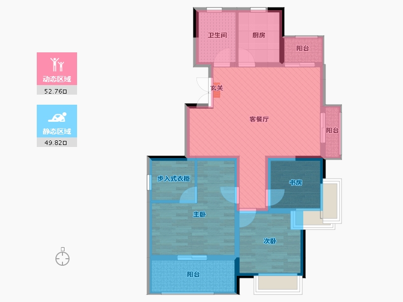 浙江省-杭州市-湘云雅苑-89.25-户型库-动静分区