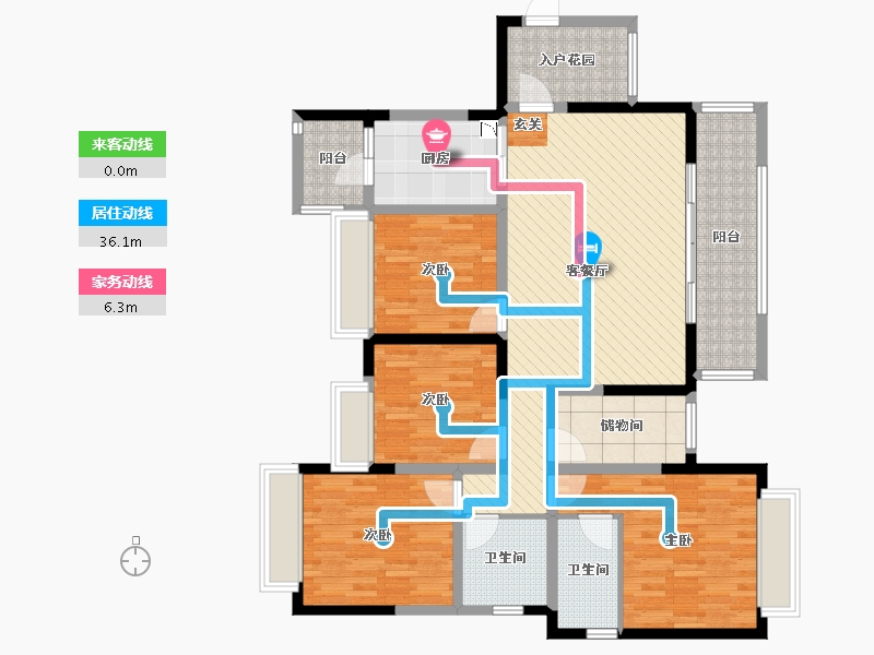 四川省-成都市-邛崃鼎盛南苑-125.12-户型库-动静线