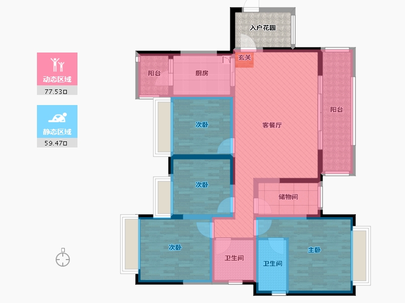 四川省-成都市-邛崃鼎盛南苑-125.12-户型库-动静分区