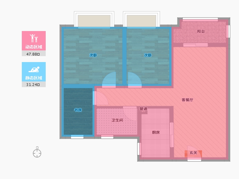 安徽省-合肥市-信地华地城-68.11-户型库-动静分区