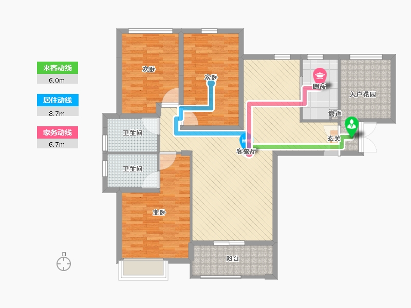 河南省-洛阳市-泉舜润泉苑-105.34-户型库-动静线