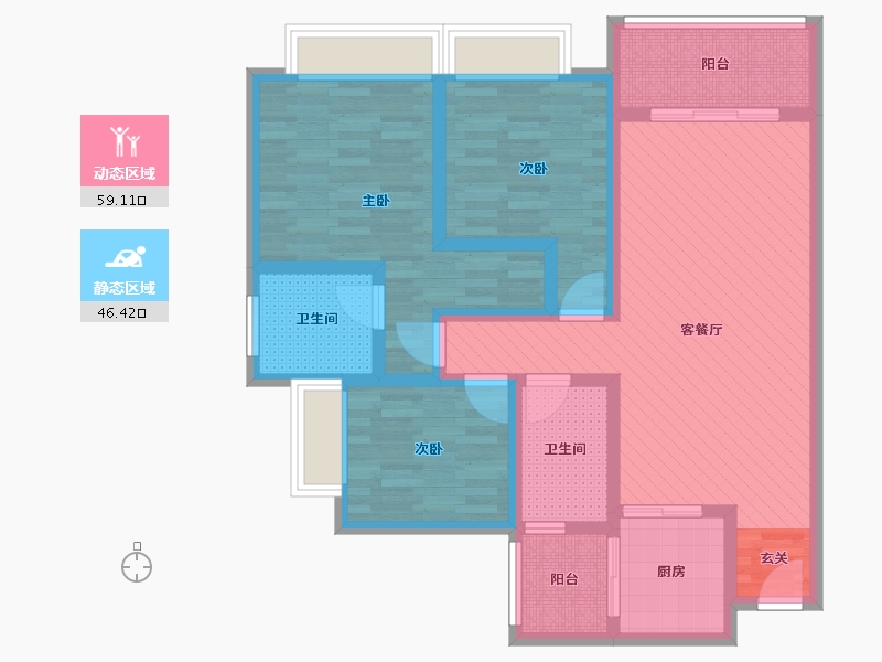 四川省-南充市-五洲星时代广场-90.13-户型库-动静分区