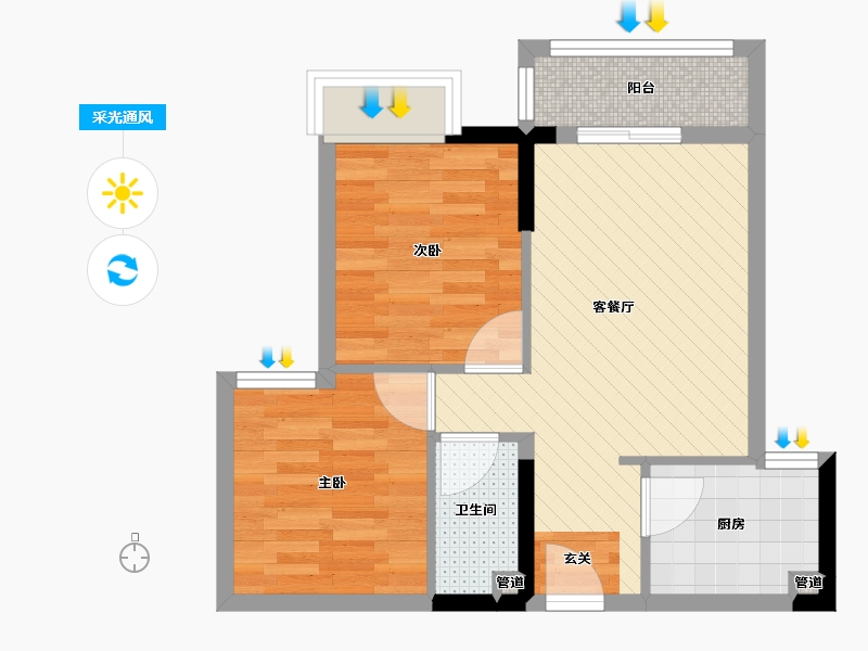 广东省-肇庆市-幸福湖畔-47.94-户型库-采光通风