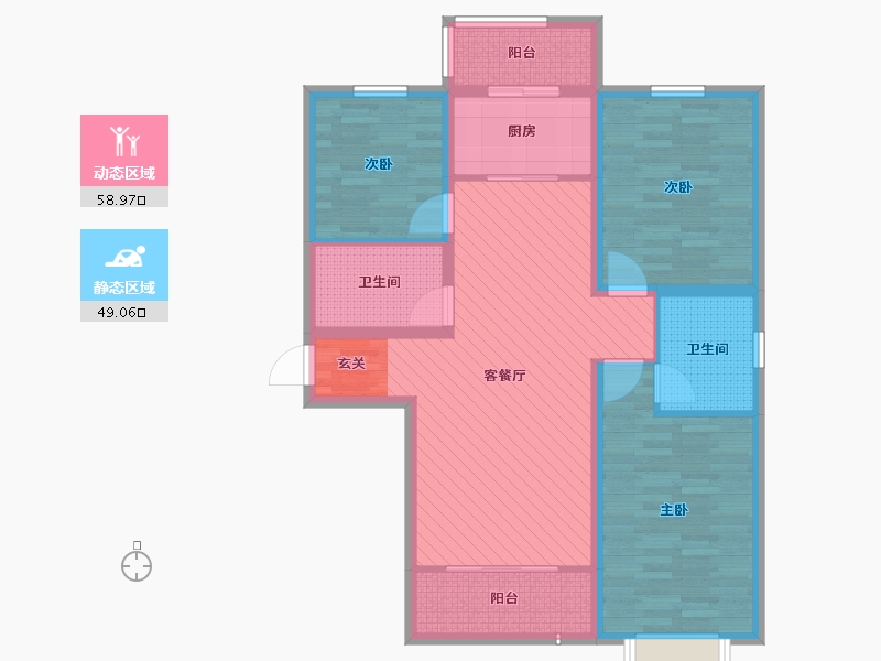 山西省-大同市-中央公园-94.90-户型库-动静分区