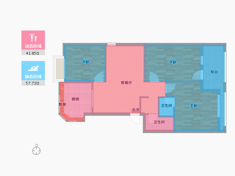 福建省-泉州市-丰泽新村-88.67-户型库-动静分区