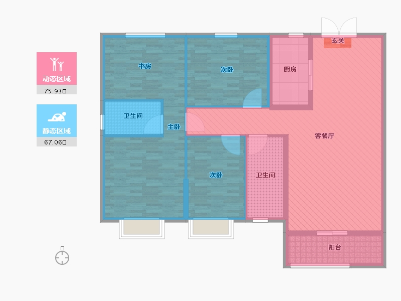 湖南省-长沙市-嘉诚首府-128.80-户型库-动静分区