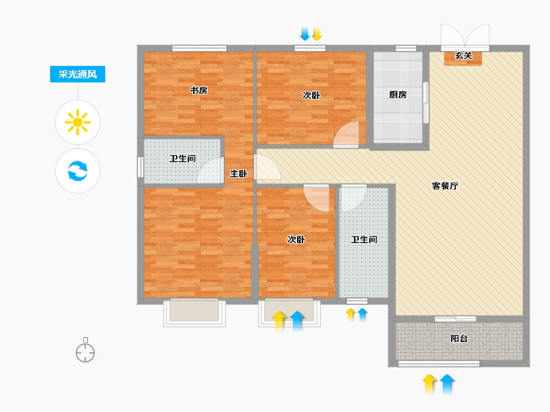 湖南省-长沙市-嘉诚首府-128.80-户型库-采光通风