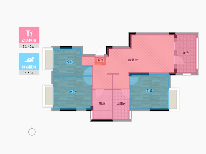 湖北省-武汉市-保利香颂-76.01-户型库-动静分区