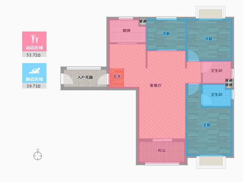 湖北省-随州市-荣御中央-88.55-户型库-动静分区