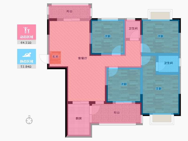 广西壮族自治区-钦州市-阳光之春-101.49-户型库-动静分区