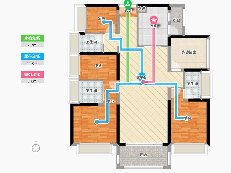 广东省-佛山市-龙光玖龙湾-130.43-户型库-动静线