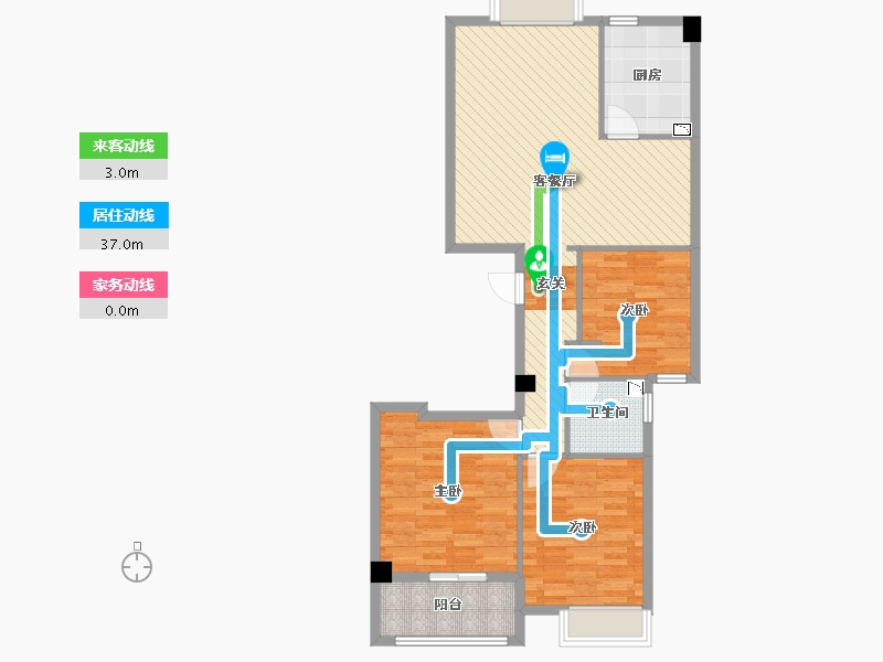 福建省-福州市-临江新天地美墩苑-91.13-户型库-动静线