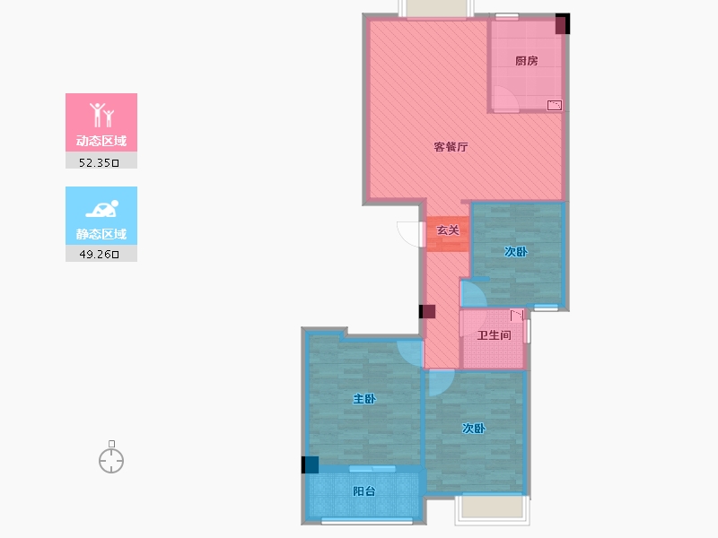 福建省-福州市-临江新天地美墩苑-91.13-户型库-动静分区