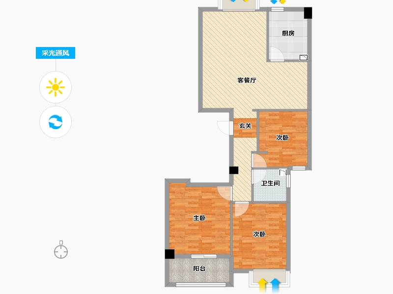 福建省-福州市-临江新天地美墩苑-91.13-户型库-采光通风