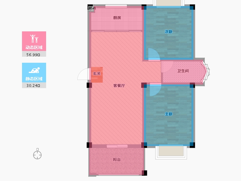 江苏省-盐城市-壹品仕家-77.71-户型库-动静分区