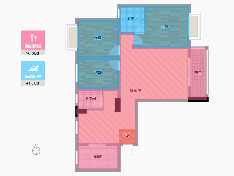 江西省-宜春市-东方大厦-93.95-户型库-动静分区