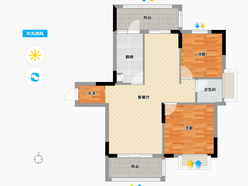 贵州省-毕节市-阳光城-77.04-户型库-采光通风