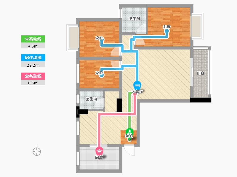 江西省-宜春市-东方大厦-93.95-户型库-动静线