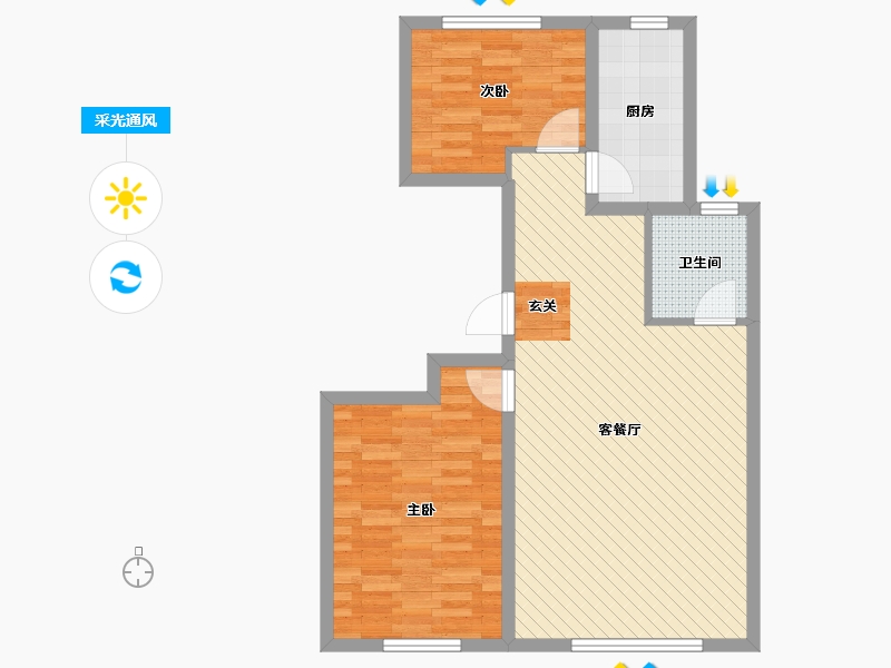 内蒙古自治区-呼伦贝尔市-天鹅湾三期-76.11-户型库-采光通风