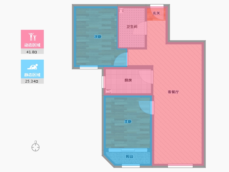 北京-北京市-中粮稻田雅筑小区-58.50-户型库-动静分区