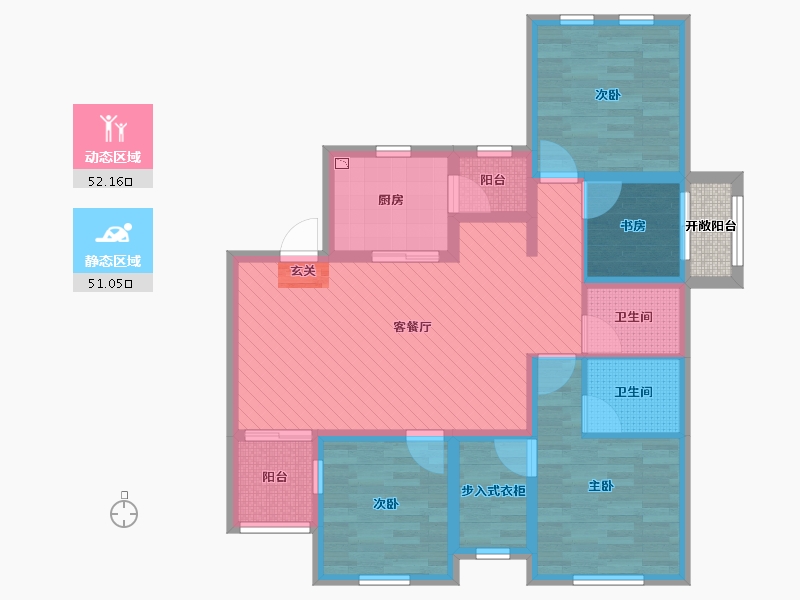 山东省-临沂市-致远翡翠园-91.23-户型库-动静分区