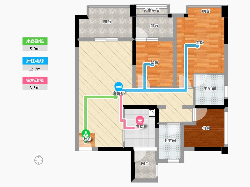 四川省-眉山市-北城时代-84.02-户型库-动静线