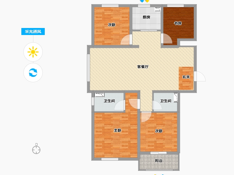 河北省-邢台市-永康上东首府-117.69-户型库-采光通风