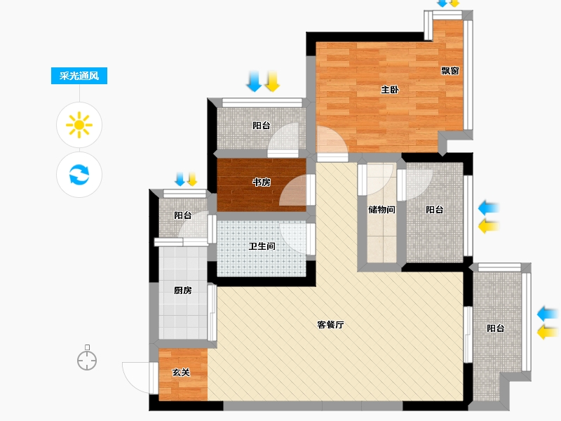 四川省-遂宁市-远成中心-67.57-户型库-采光通风