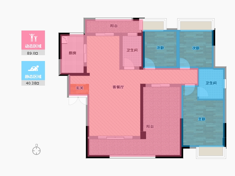 湖南省-长沙市-溶江小区-112.51-户型库-动静分区