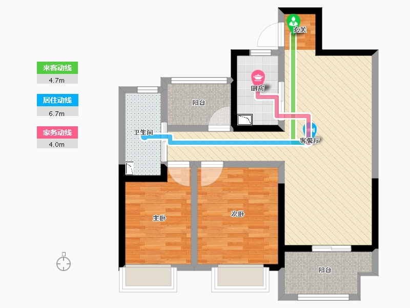 江苏省-镇江市-香江公馆-72.80-户型库-动静线