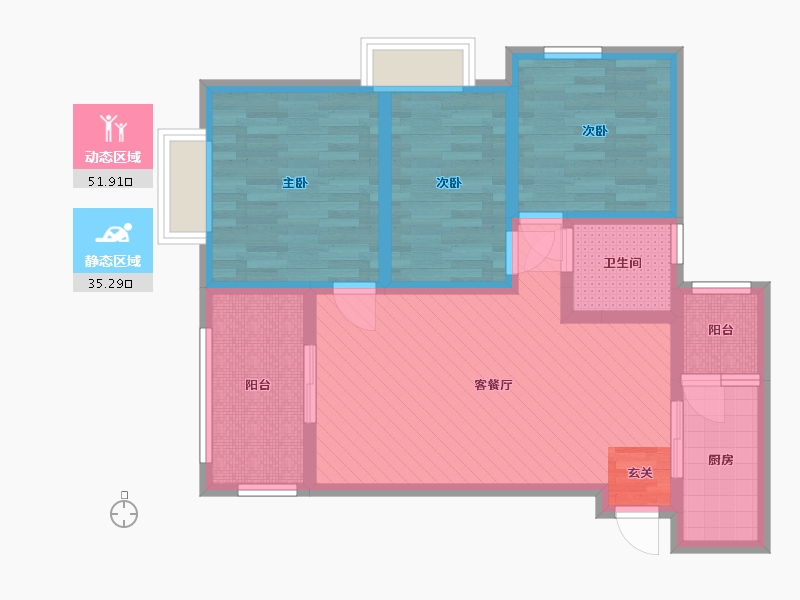 湖北省-十堰市-汉成天地-75.00-户型库-动静分区